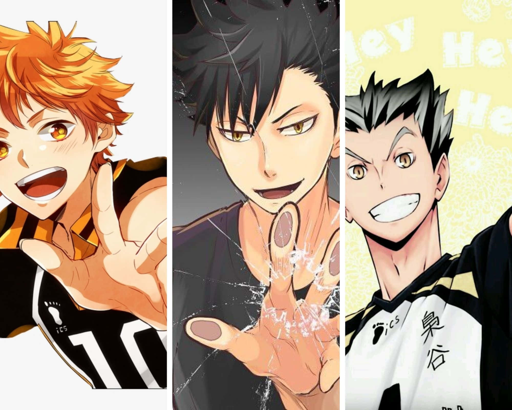 Haikyuu Captains, anime volleyball players, dynamic poses, Full HD Desktop Wallpaper