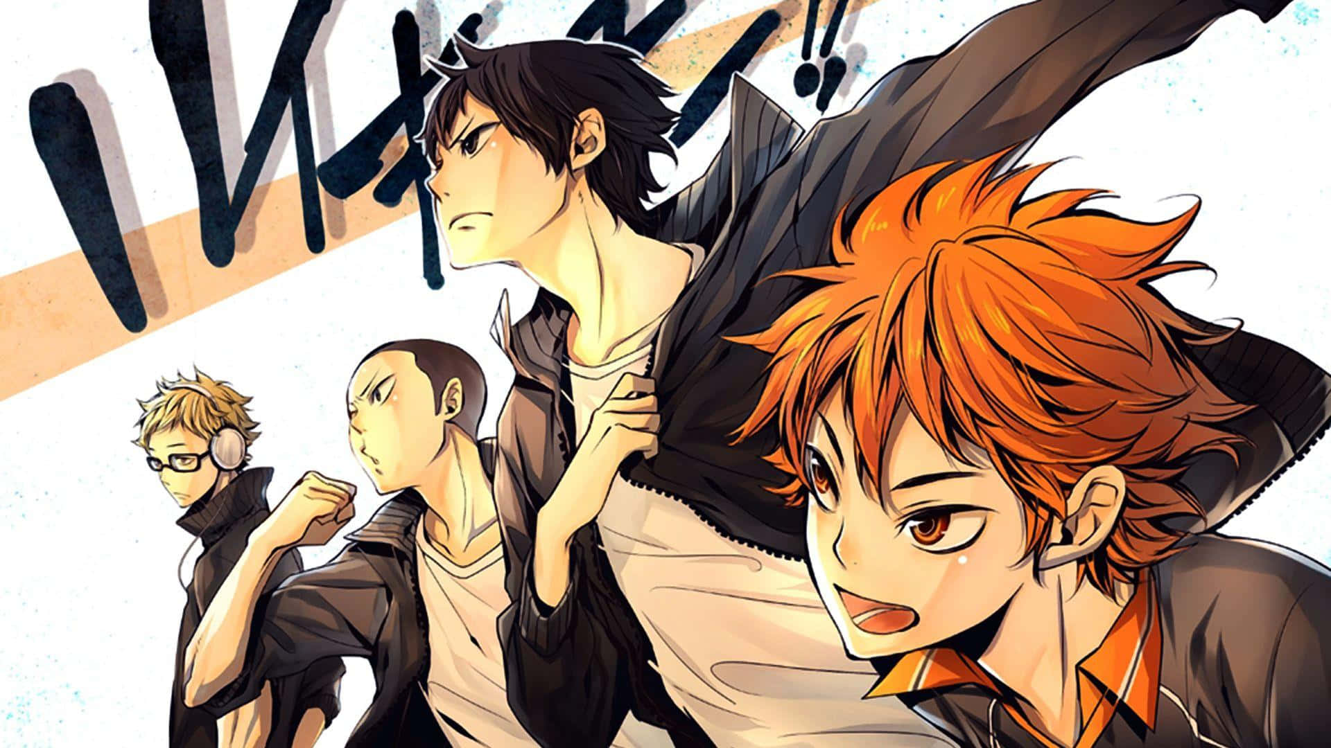 Haikyuu Fan Art, anime volleyball players, dynamic poses, Full HD Desktop Wallpaper