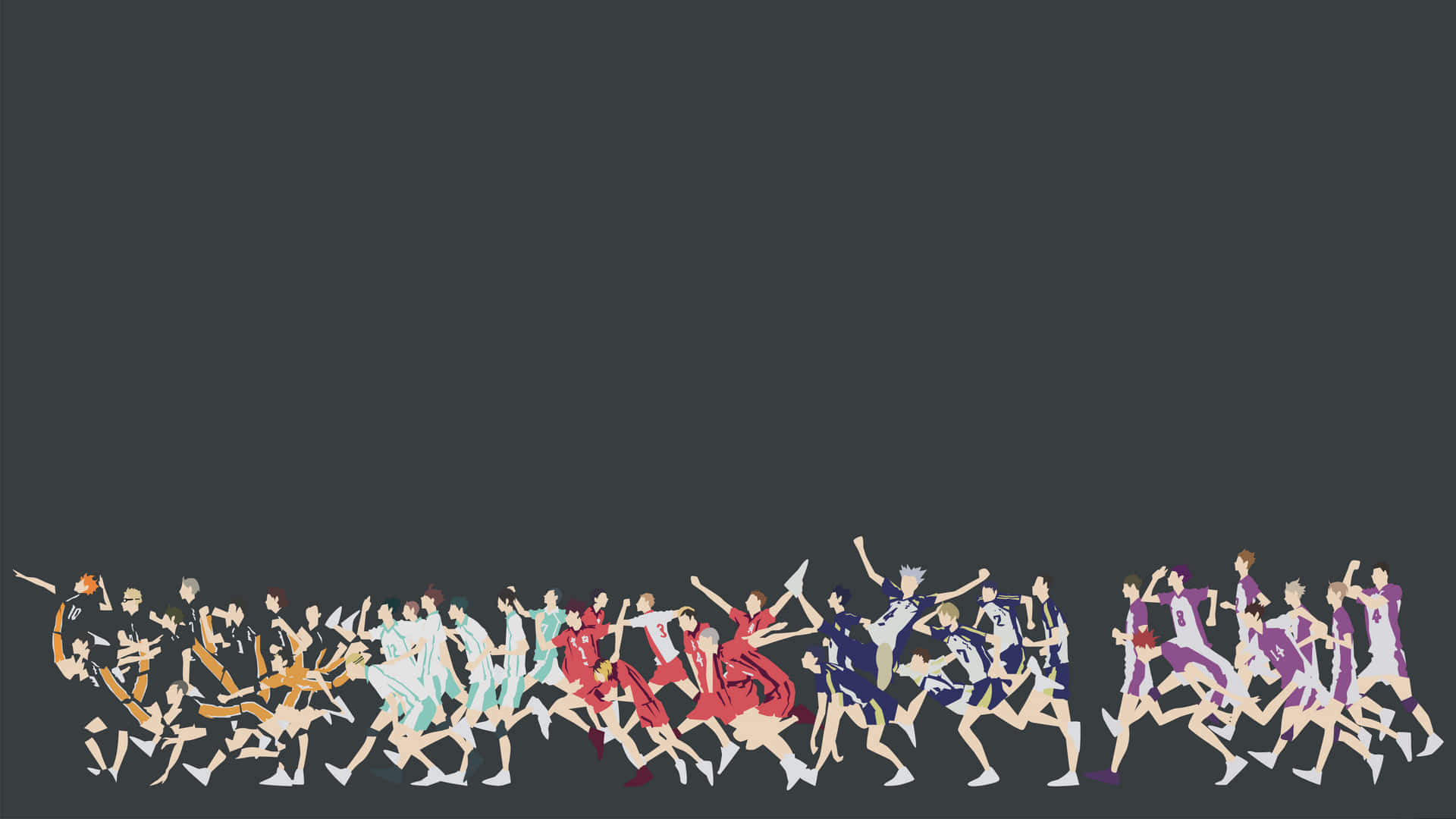 Haikyuu, anime characters, colorful uniforms, Full HD Desktop Wallpaper