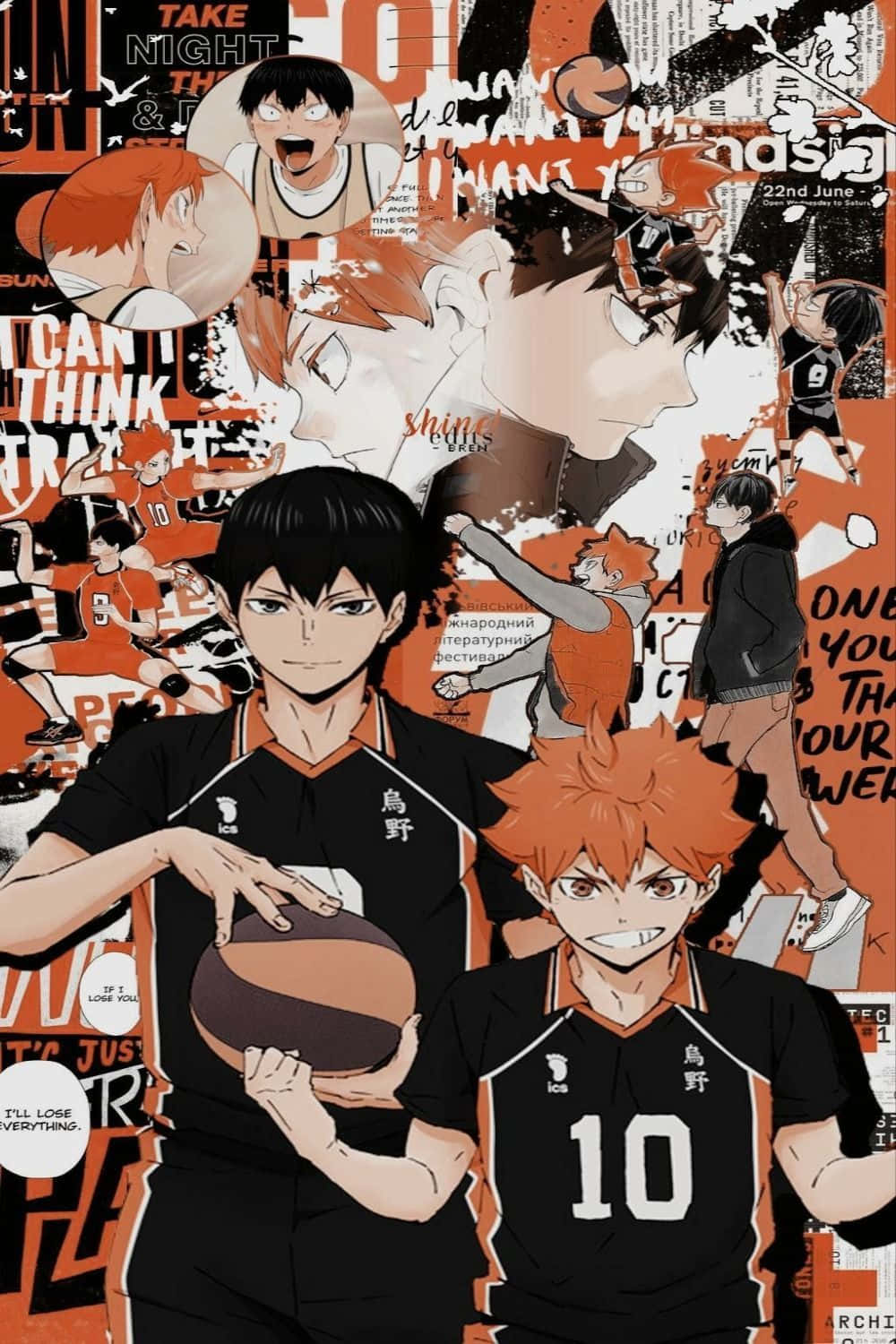 Haikyuu Anime, iPhone, black and orange uniforms, HD Phone Wallpaper