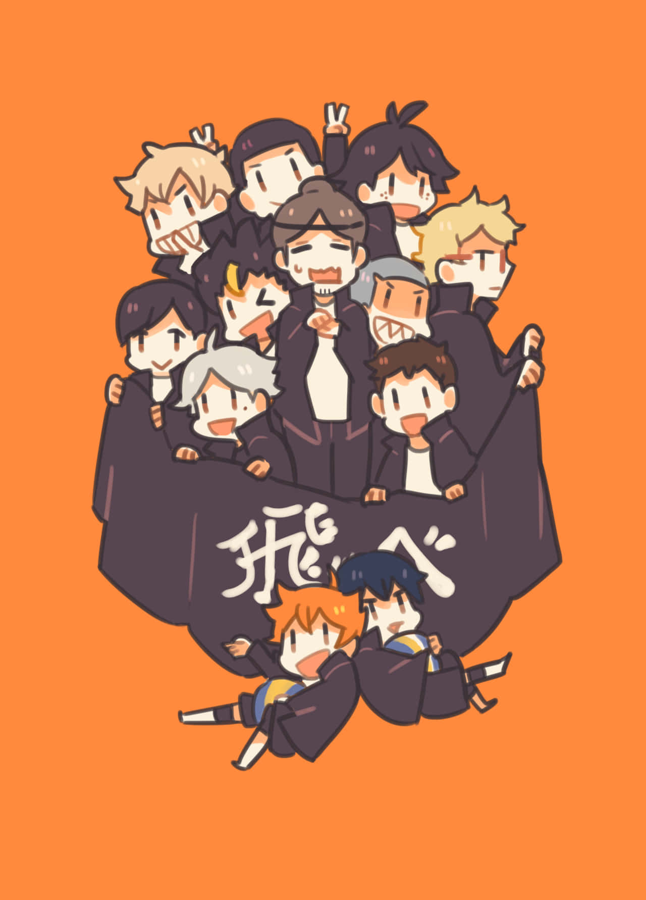 Haikyuu, iPhone, anime group of boys, HD Phone Wallpaper