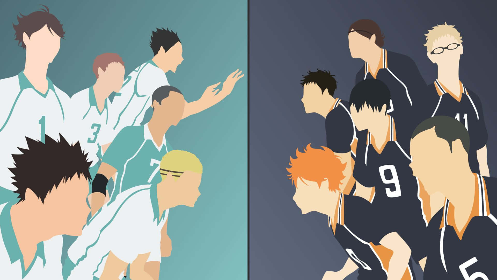 Haikyuu, Laptop, anime illustration, Full HD Desktop Wallpaper