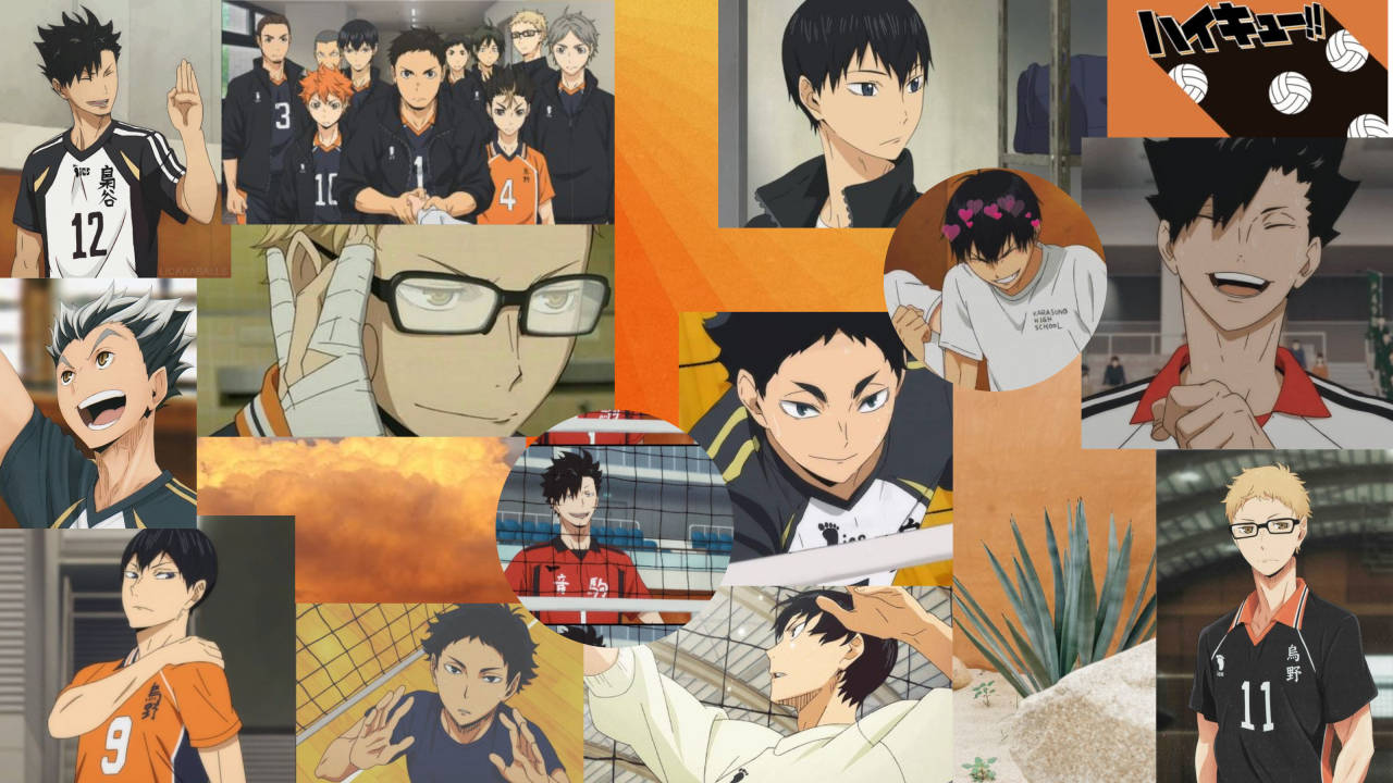 Haikyuu, anime volleyball players, action poses, HD Desktop Wallpaper