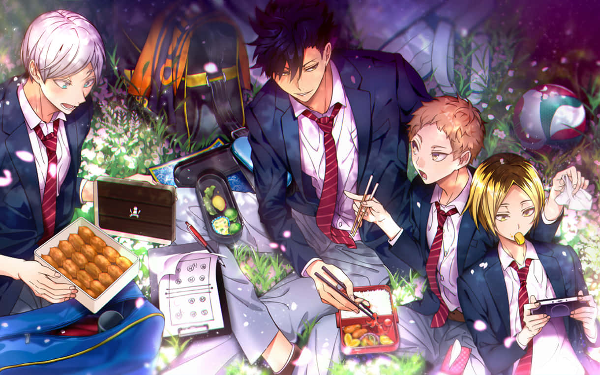 Haikyuu, anime boys, school uniforms, SD Desktop Wallpaper