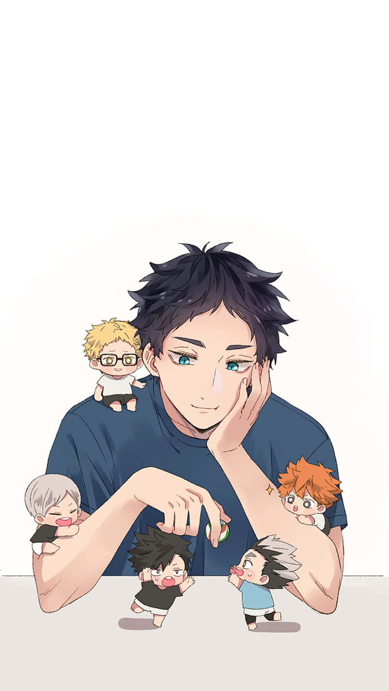 Haikyuu Nekoma, chibi versions, dark hair, HD Phone Wallpaper