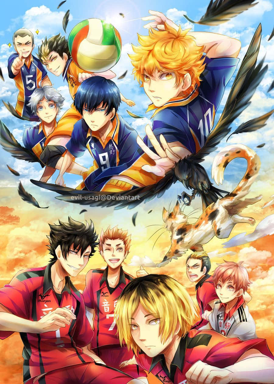 Haikyuu, Nekoma, volleyball, SD Phone Wallpaper
