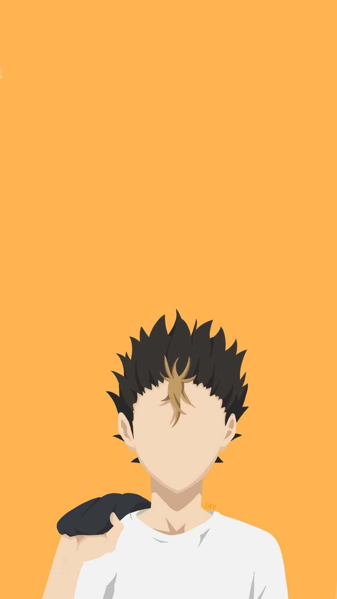 Haikyuu, minimalist art, spiky black hair, Full HD Phone Wallpaper