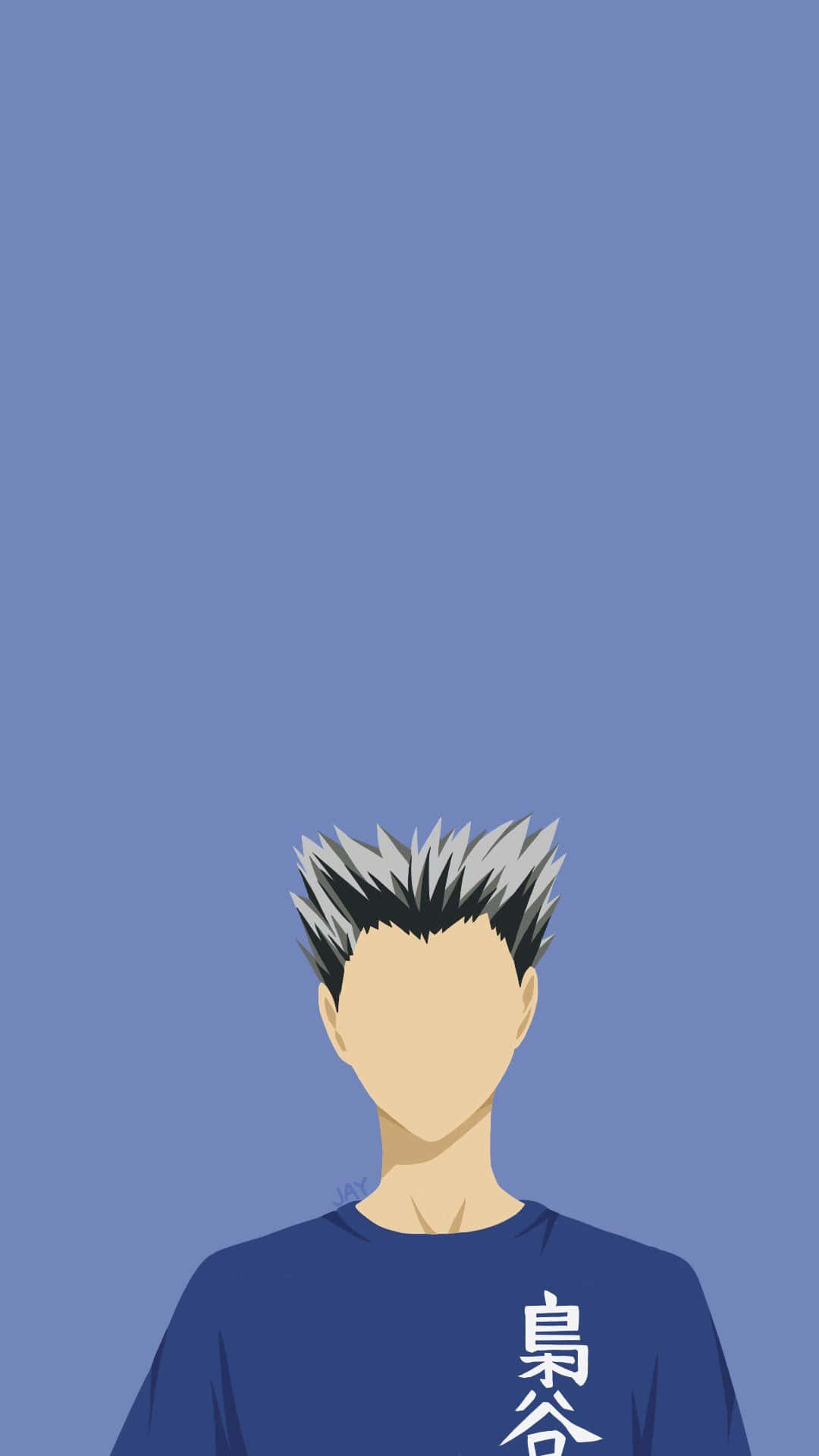 Haikyuu, minimalist anime character, spiky silver hair, Full HD Phone Wallpaper