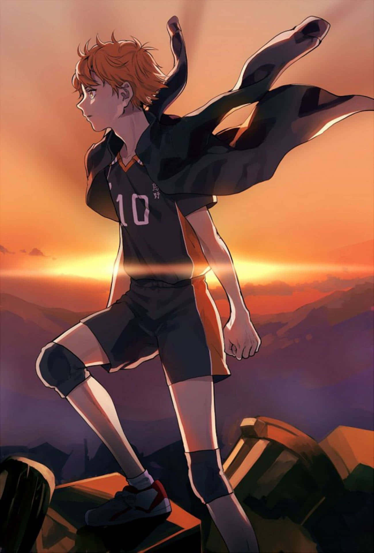 Haikyuu, sunset, volleyball, Full HD Phone Wallpaper