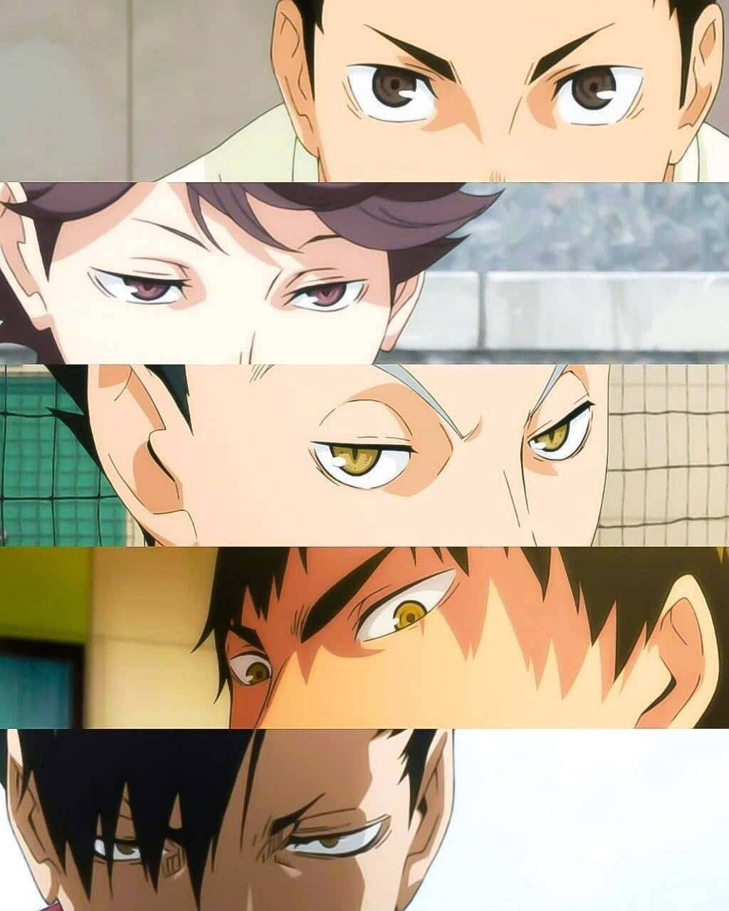 Haikyuu, character eyes, collage, HD Phone Wallpaper