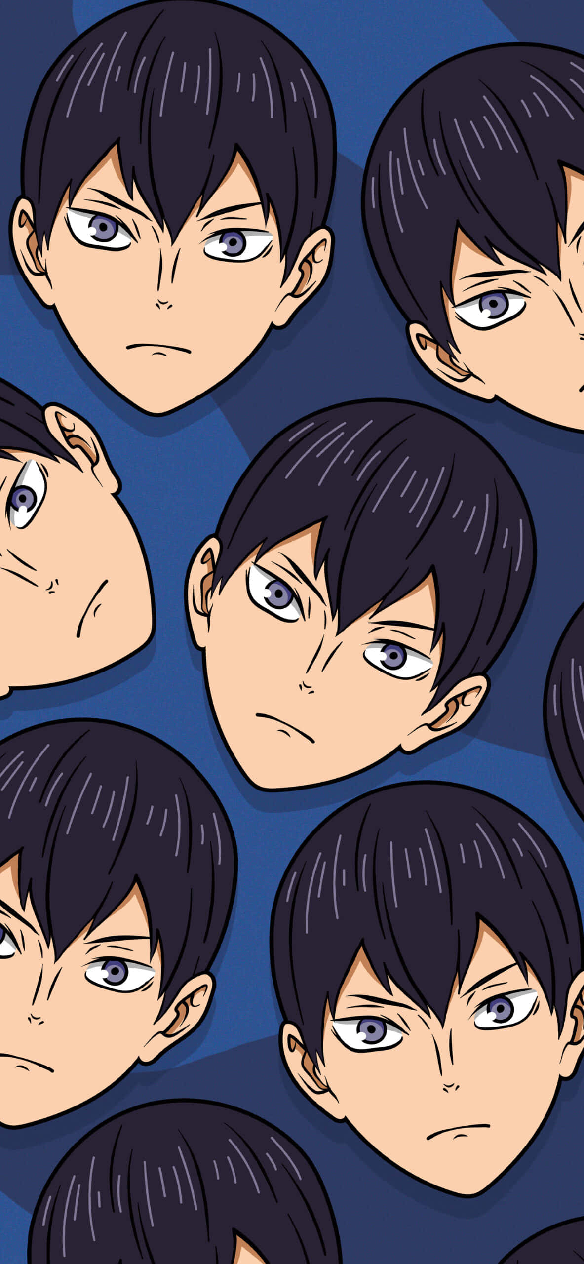 Haikyuu, anime-style male faces, dark hair, 2K Phone Wallpaper