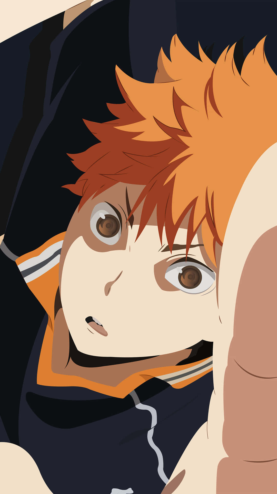 Haikyuu, anime boy, spiky orange hair, Full HD Phone Wallpaper