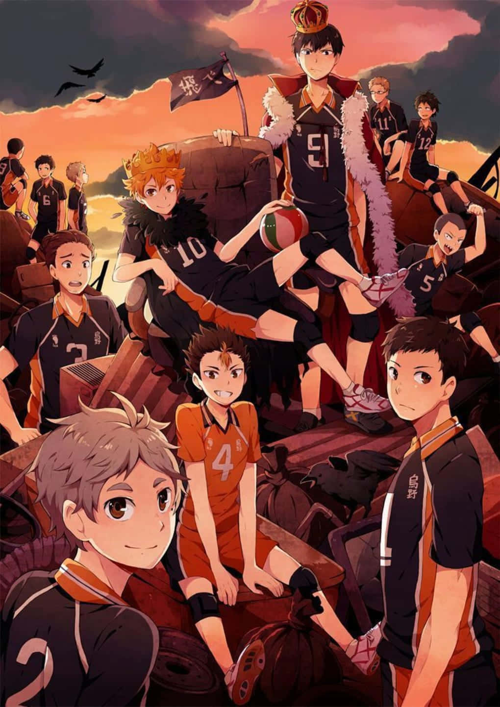 Haikyuu, Team, sunset, HD Phone Wallpaper