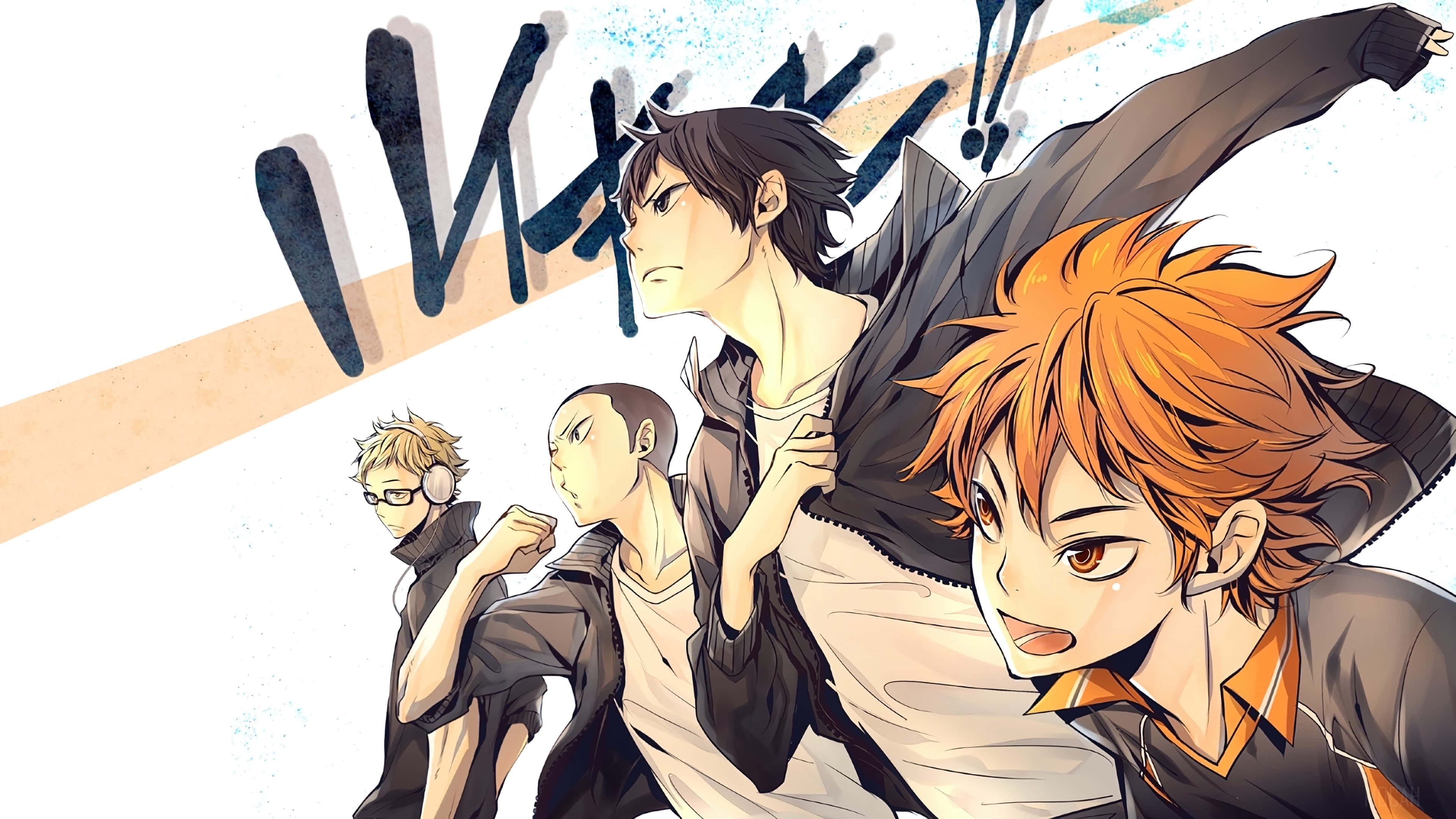 Haikyuu Team, anime boys, dynamic poses, 4K Desktop Wallpaper