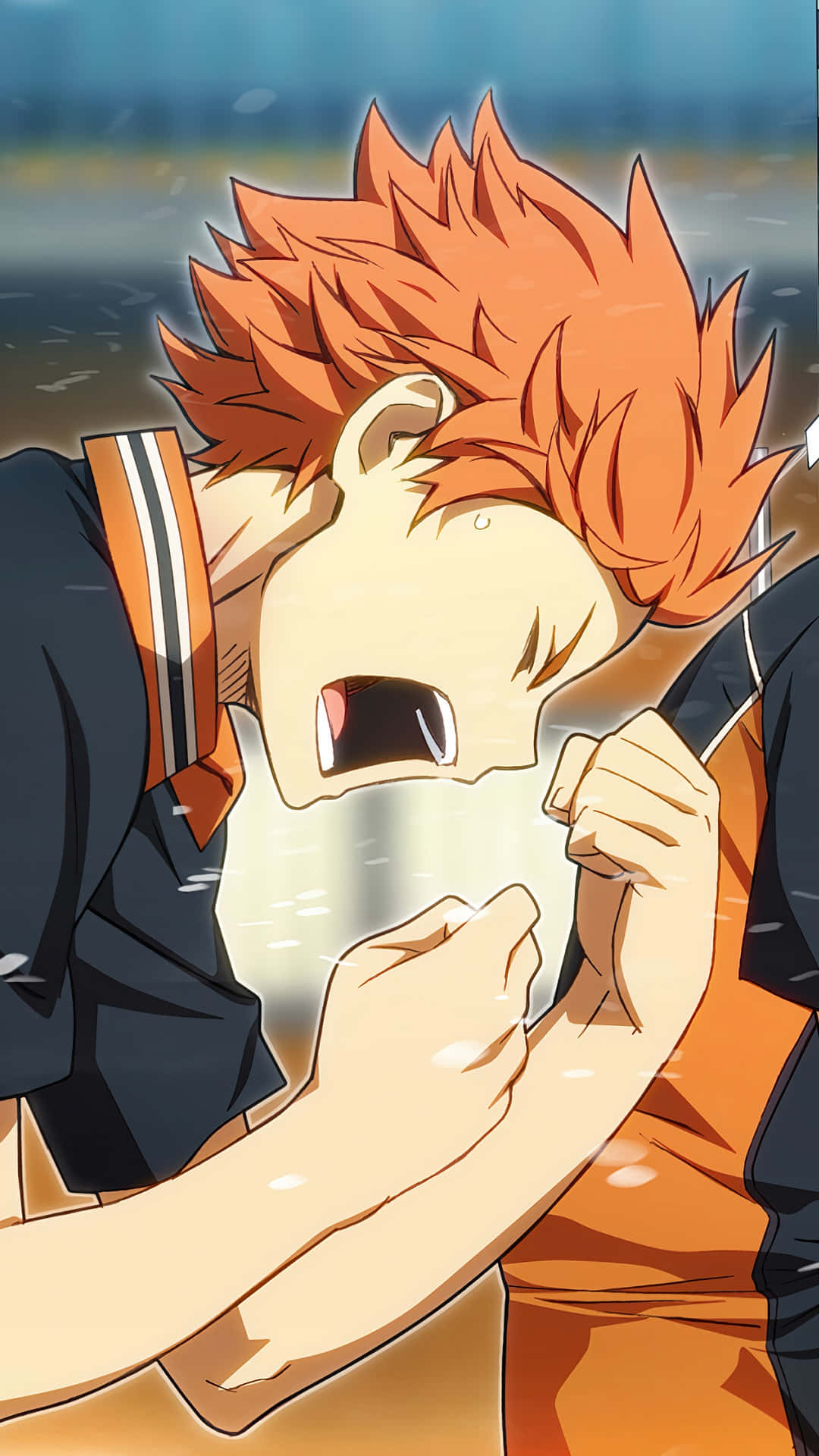 Haikyuu, anime boy, spiky orange hair, Full HD Phone Wallpaper