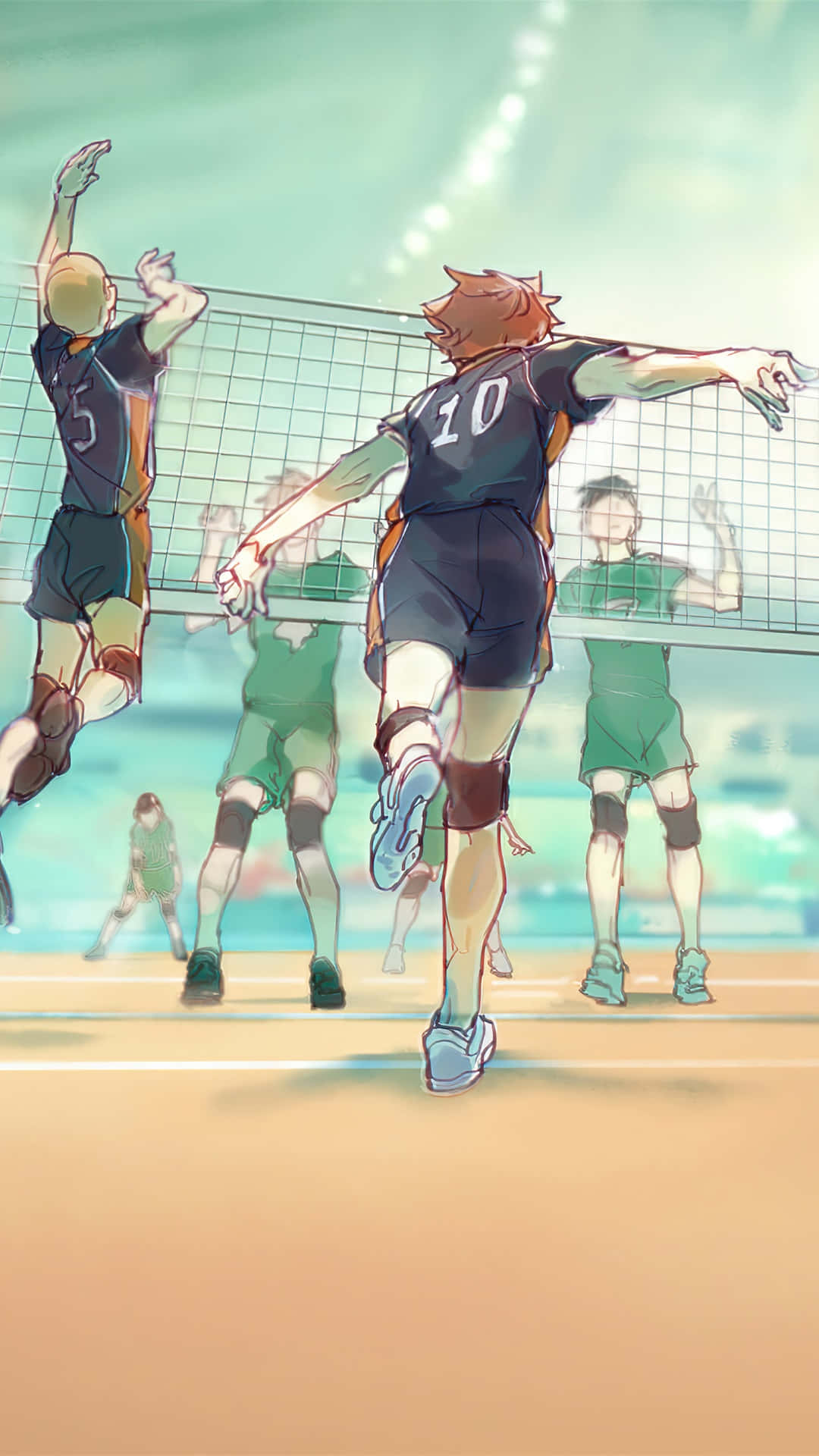 Haikyuu, spiking moment, anime volleyball players, Full HD Phone Wallpaper
