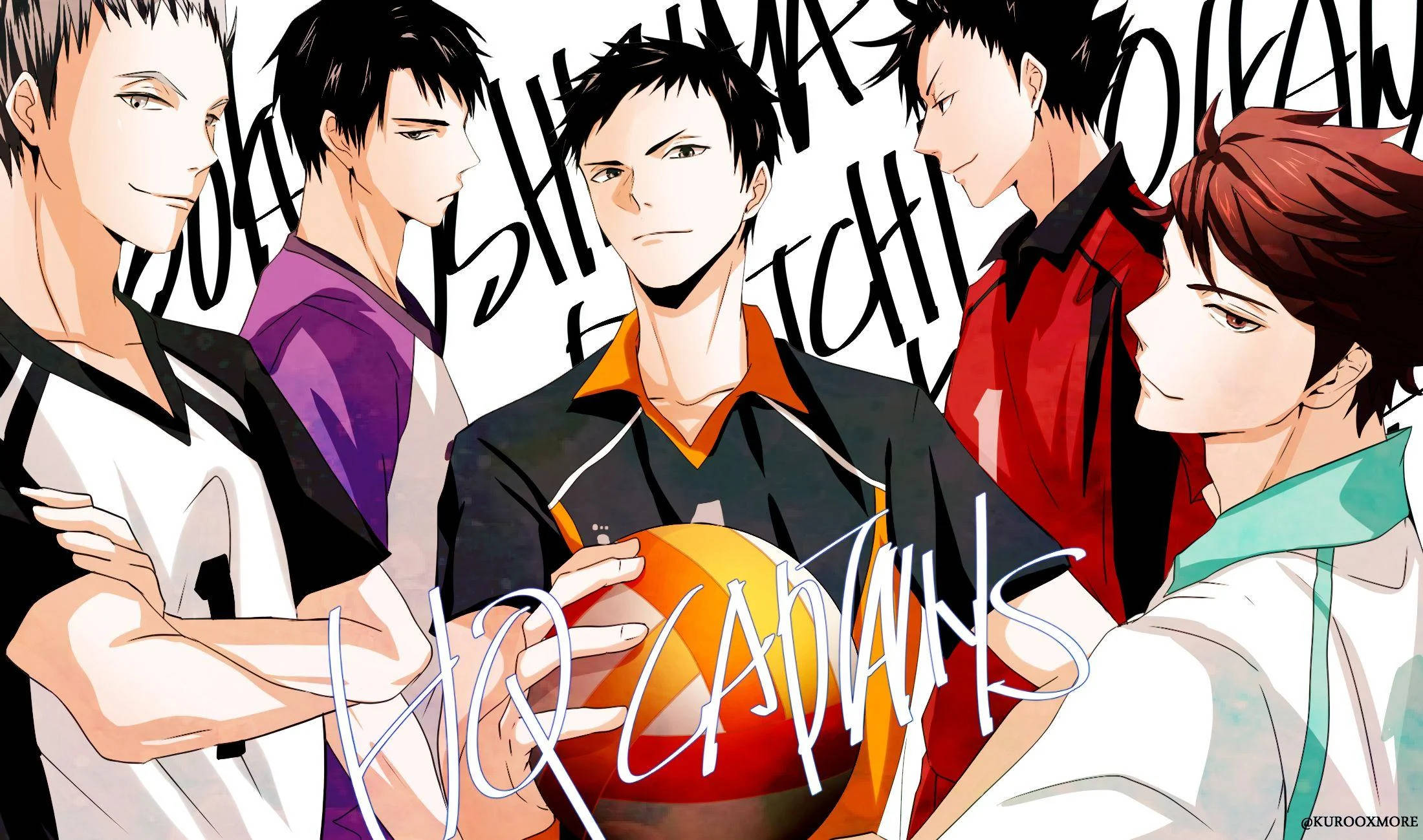 Haikyuu, team captains, anime volleyball players, Full HD Desktop Wallpaper