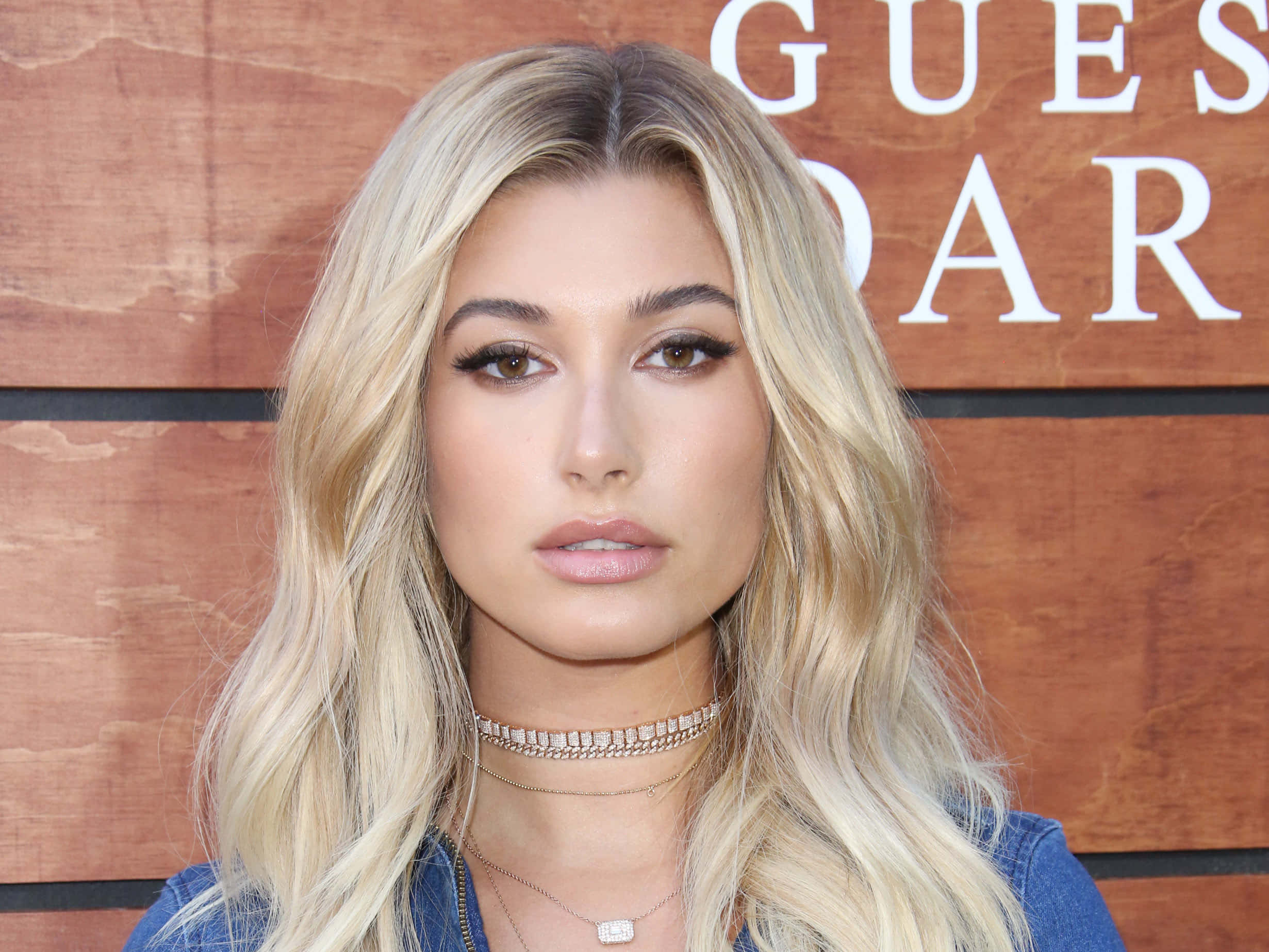 Hailey Baldwin, blonde woman, wavy hair, Full HD Desktop Wallpaper