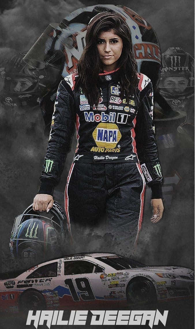 Hailie Deegan, racing suit, helmet, SD Phone Wallpaper