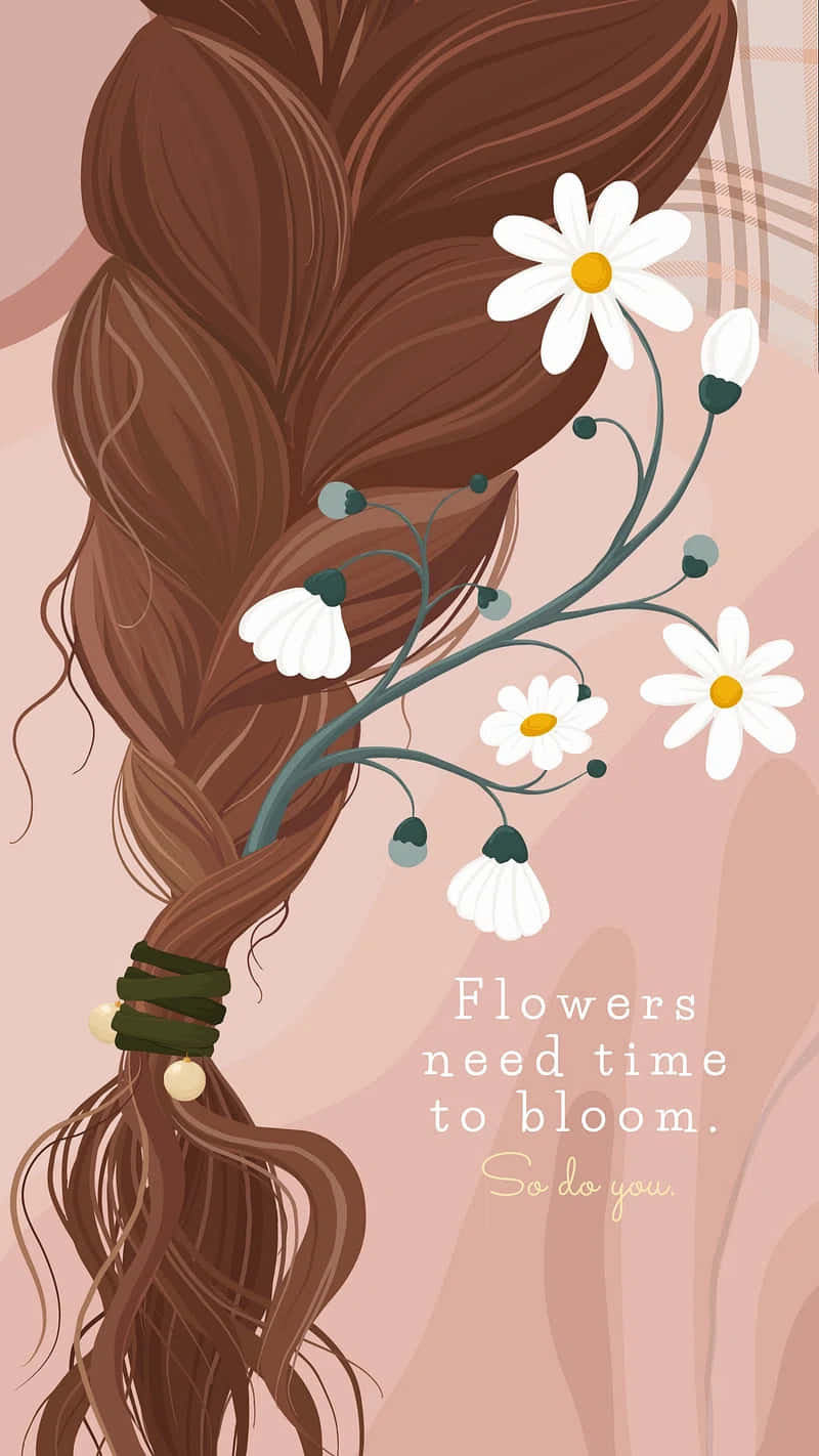 braided hair, white daisies, green stems, HD Phone Wallpaper