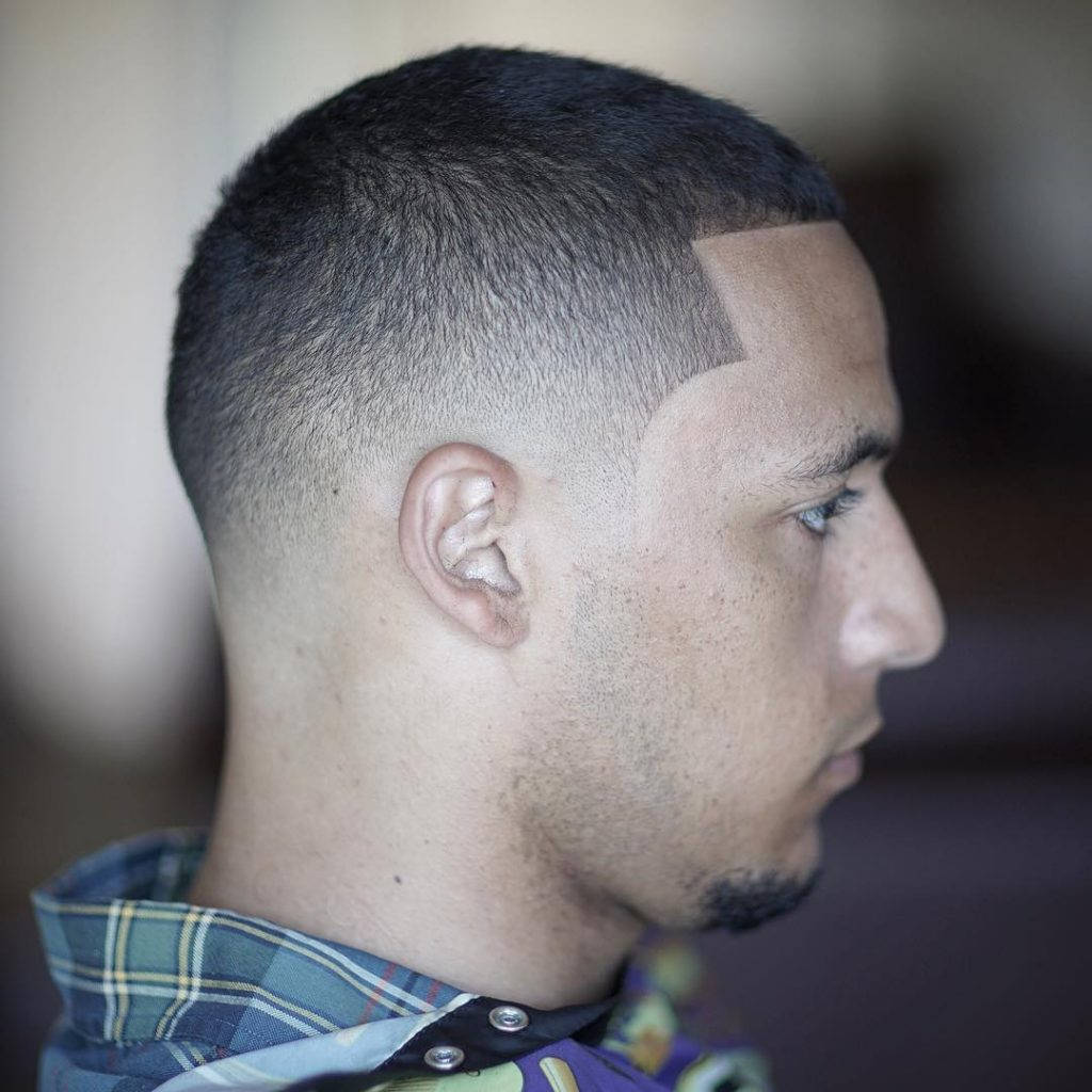 short-line up men's hairstyle, sharp fade haircut, plaid shirt, SD Desktop Wallpaper