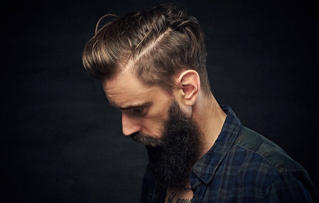 side part, big beard, men hair style, HD Desktop Wallpaper