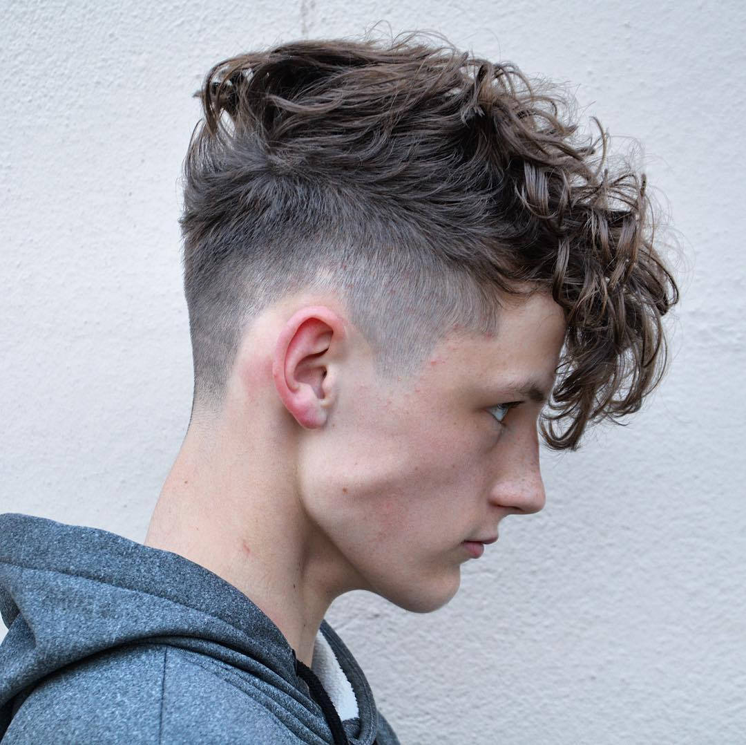 wavy mohawk, textured curly hair, faded sides, SD Desktop Wallpaper