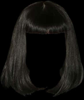 black wig, bob haircut, straight bangs, SD Phone Wallpaper
