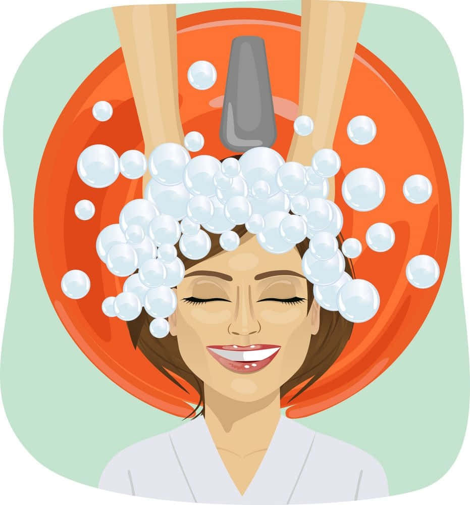 haircare, orange salon sink, bubble-filled hair wash, SD Phone Wallpaper