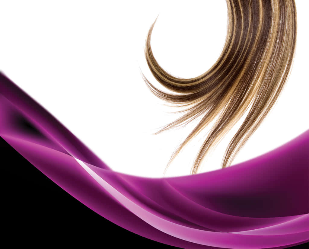 blonde hair, vibrant purple abstract wave, stark white and black background, SD Desktop Wallpaper