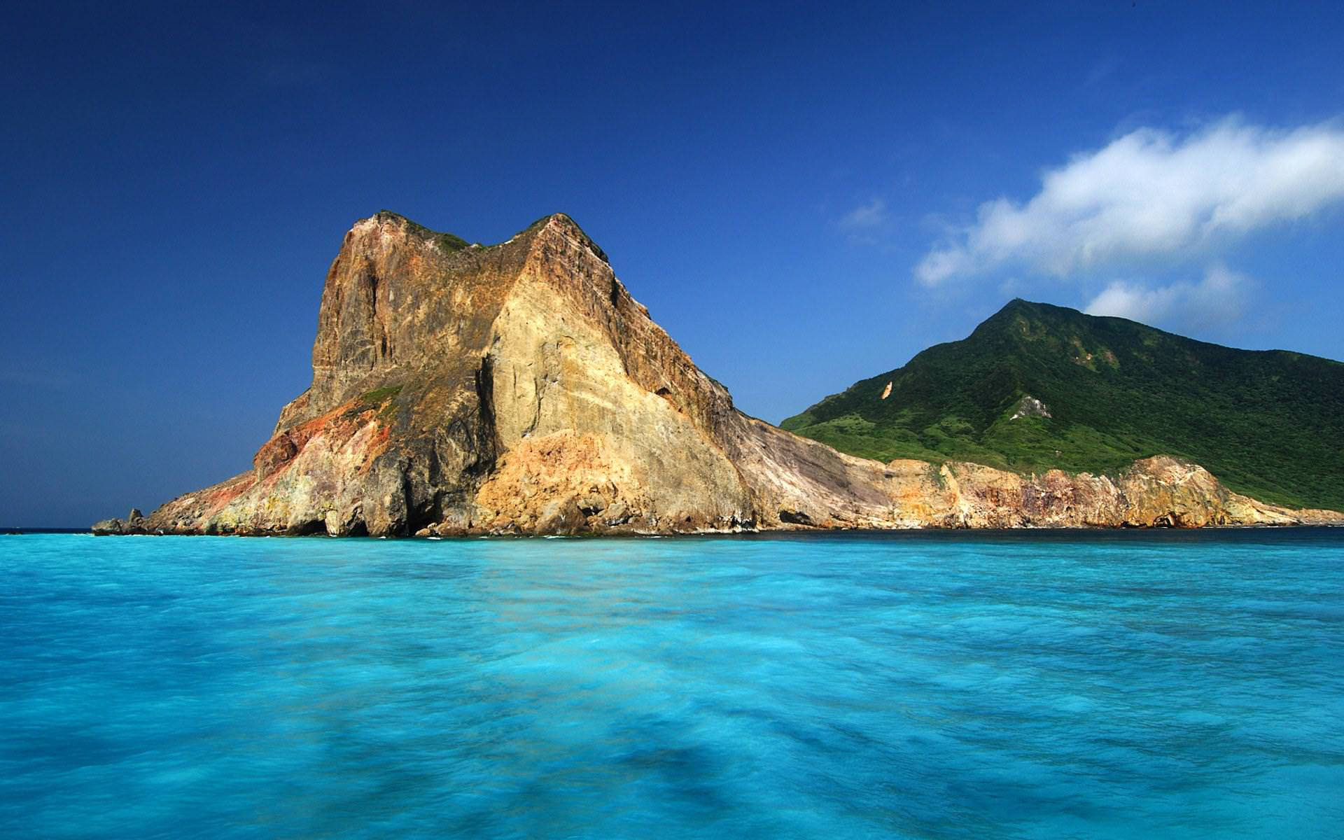 Haiti, rocky island, layered earth tones, Full HD Desktop Wallpaper