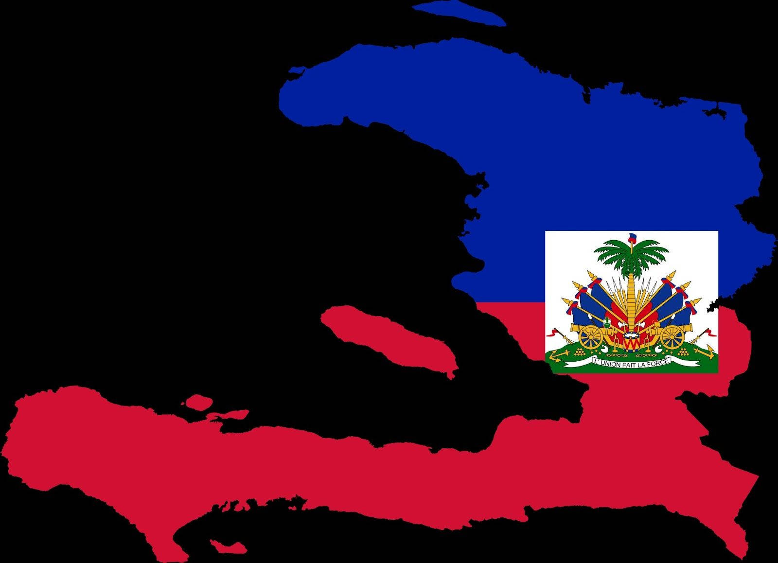 Haiti, national flag, map silhouette, HD Desktop Wallpaper