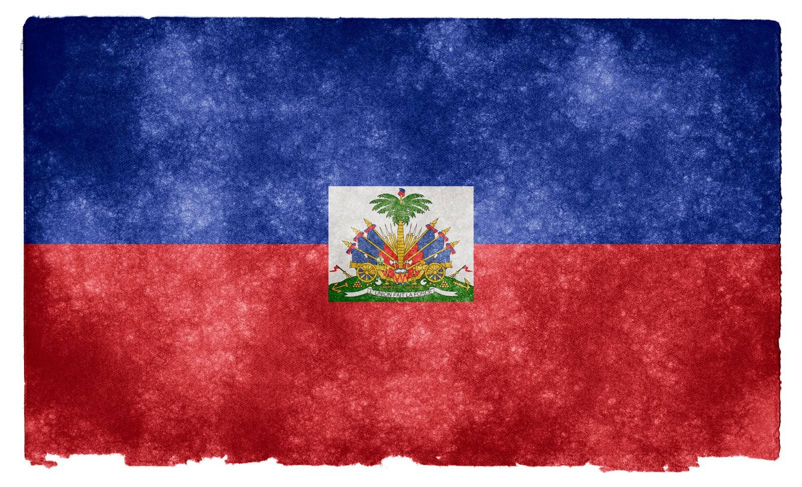 Haiti flag, watercolor, blue and red stripes, HD Desktop Wallpaper