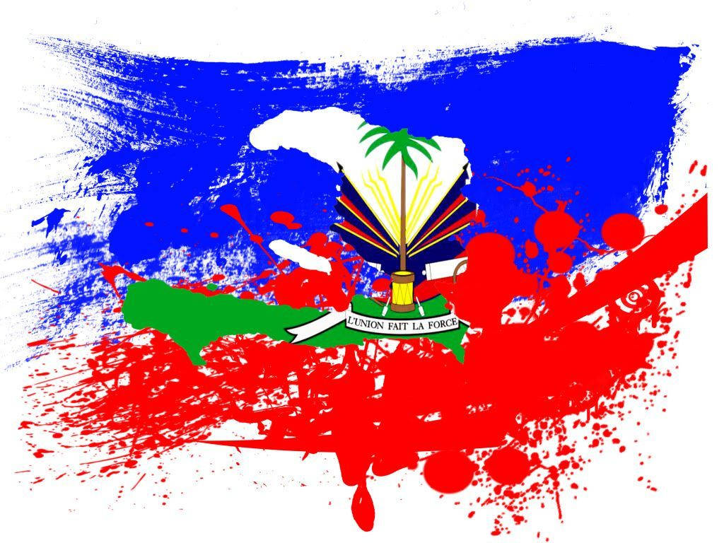 Haiti flag, red, blue, SD Desktop Wallpaper