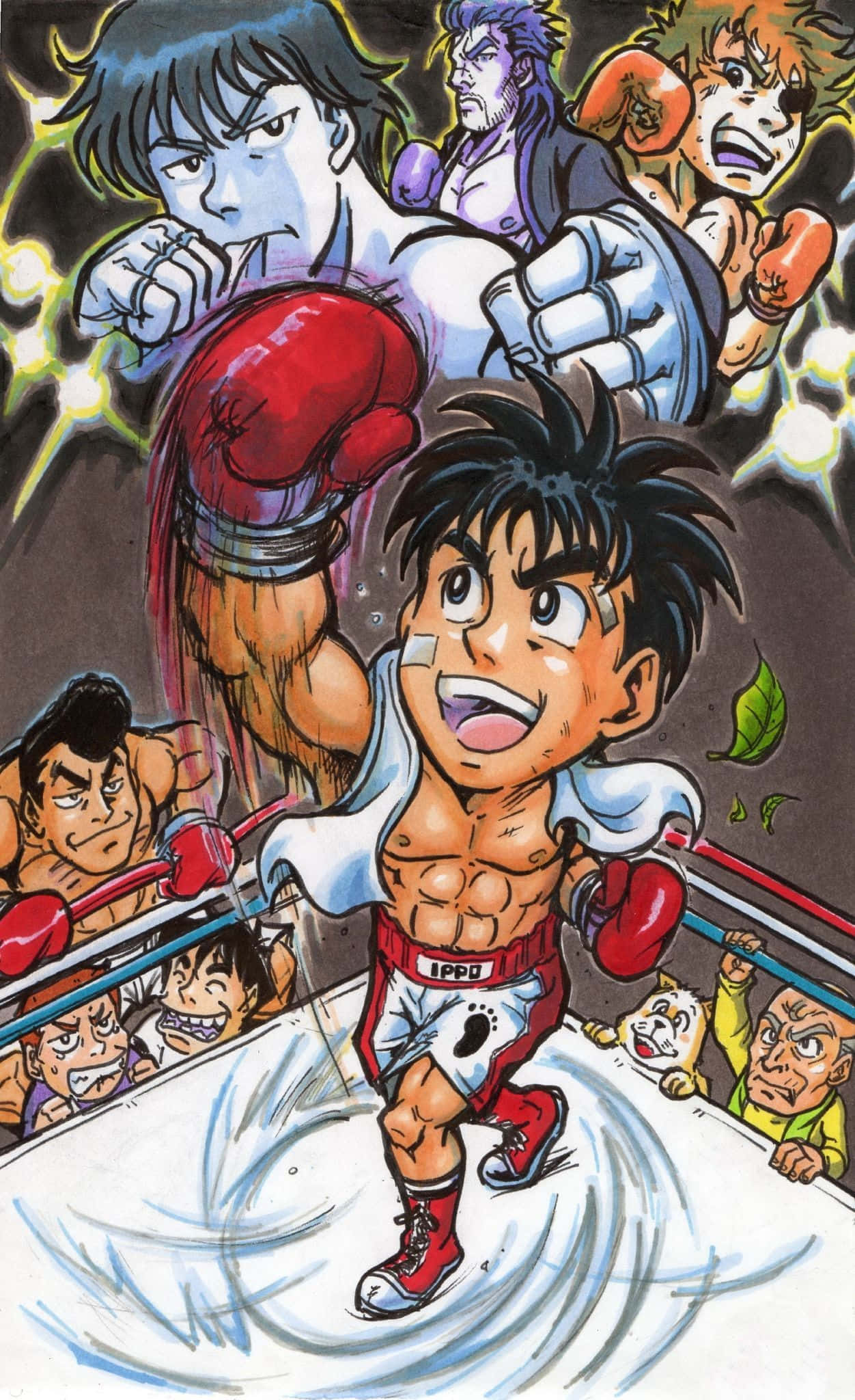 Hajime no Ippo, red gloves, shorts, Full HD Phone Wallpaper