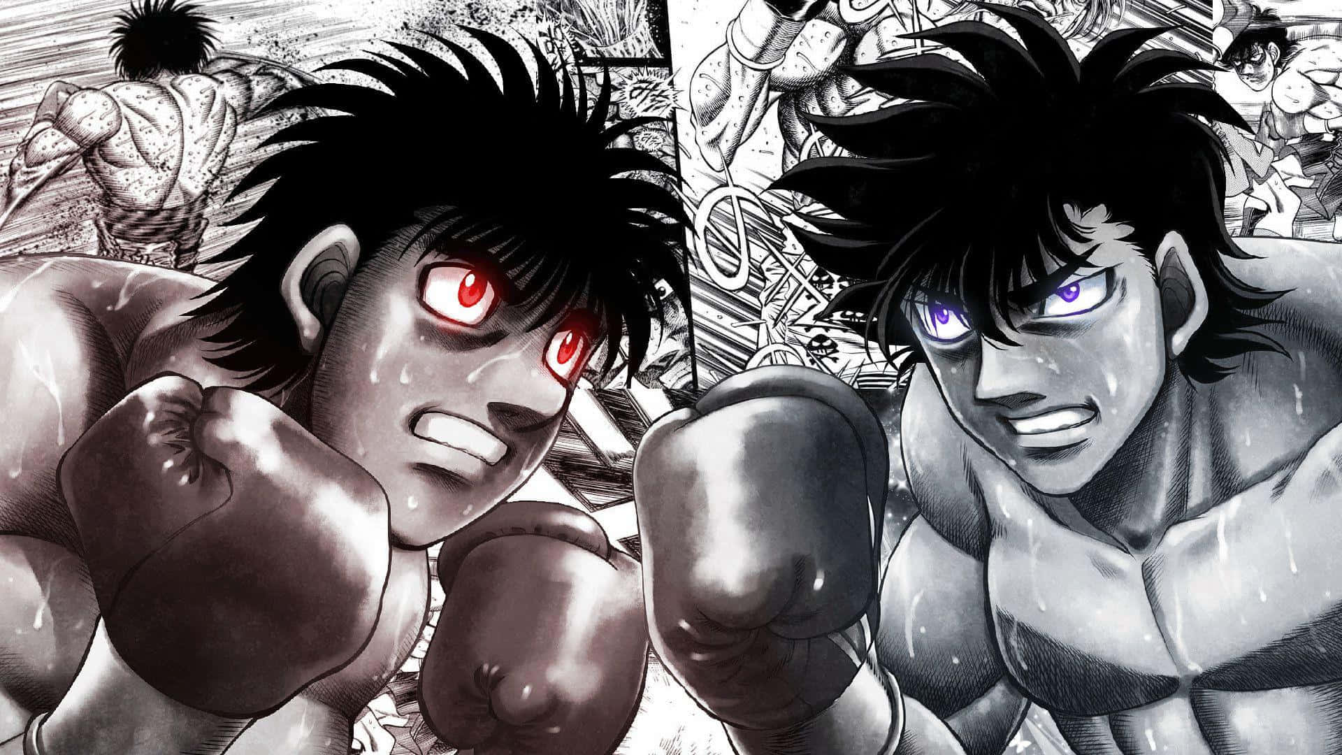 Hajime no Ippo, boxers, glowing red and purple eyes, Full HD Desktop Wallpaper