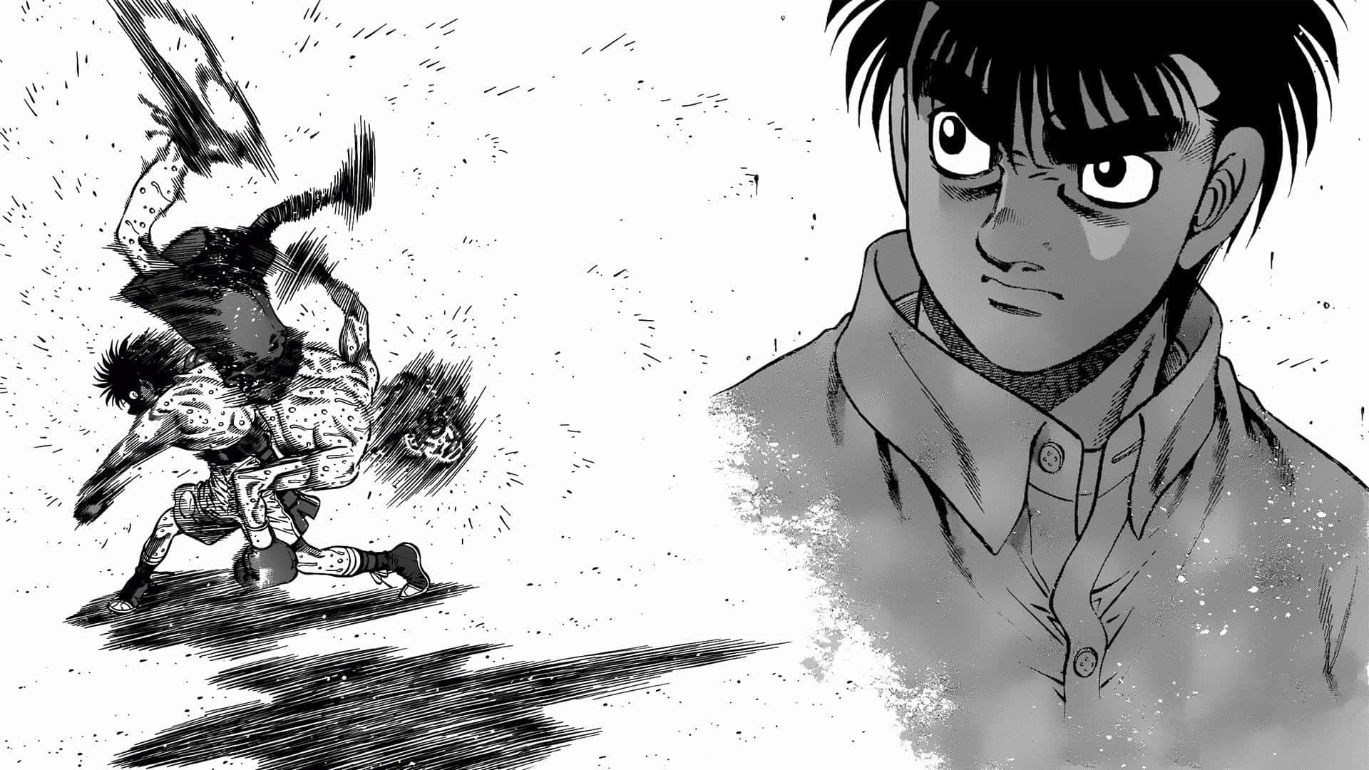 Hajime no Ippo, manga panel, powerful kick, Full HD Desktop Wallpaper