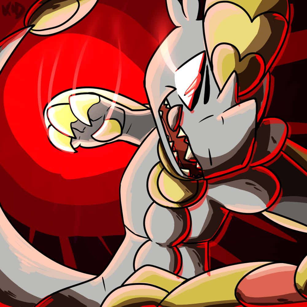 Hakamo-o, silver fur, red accents, SD Desktop Wallpaper