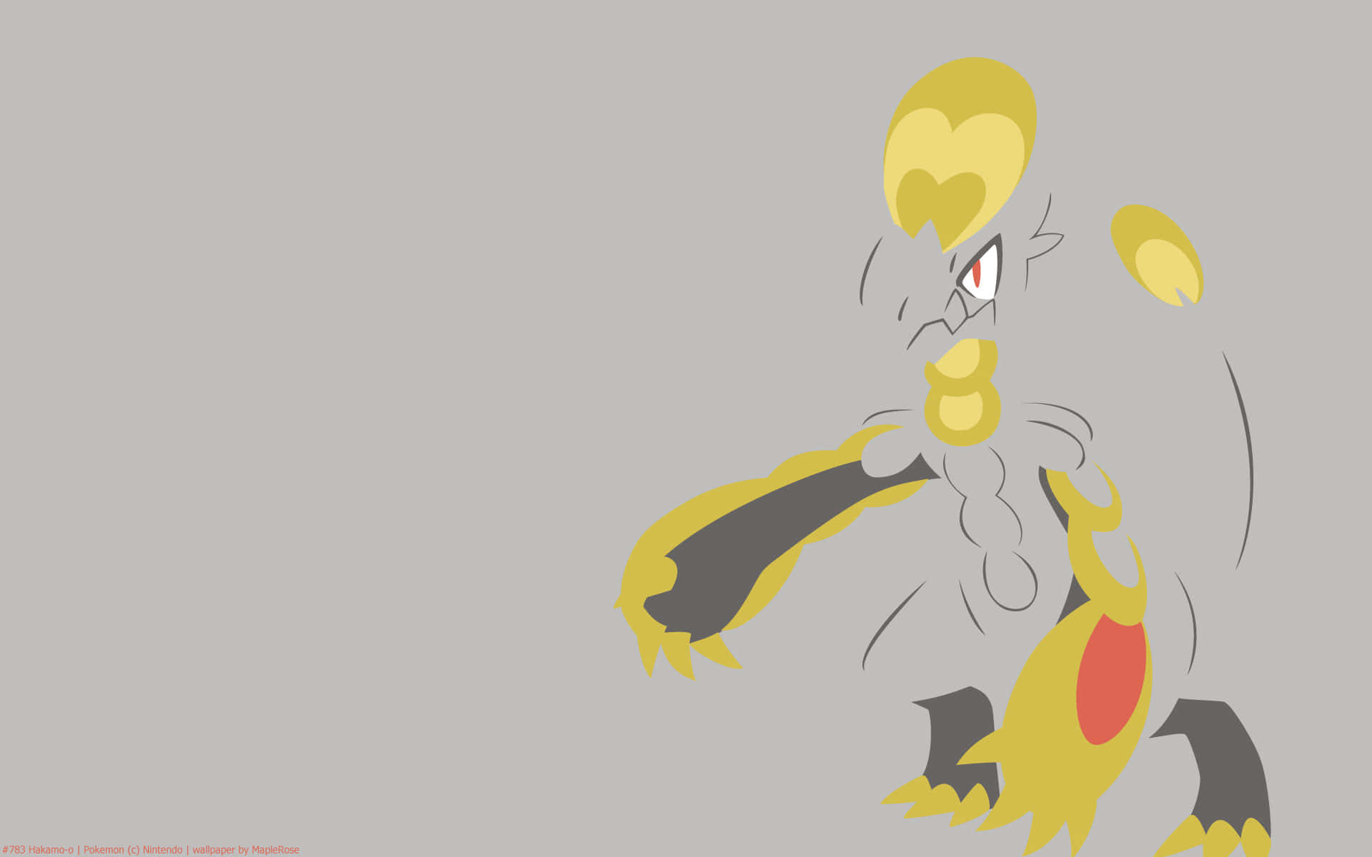 Hakamo-o, yellow flame-like markings, red eyes, Full HD Desktop Wallpaper