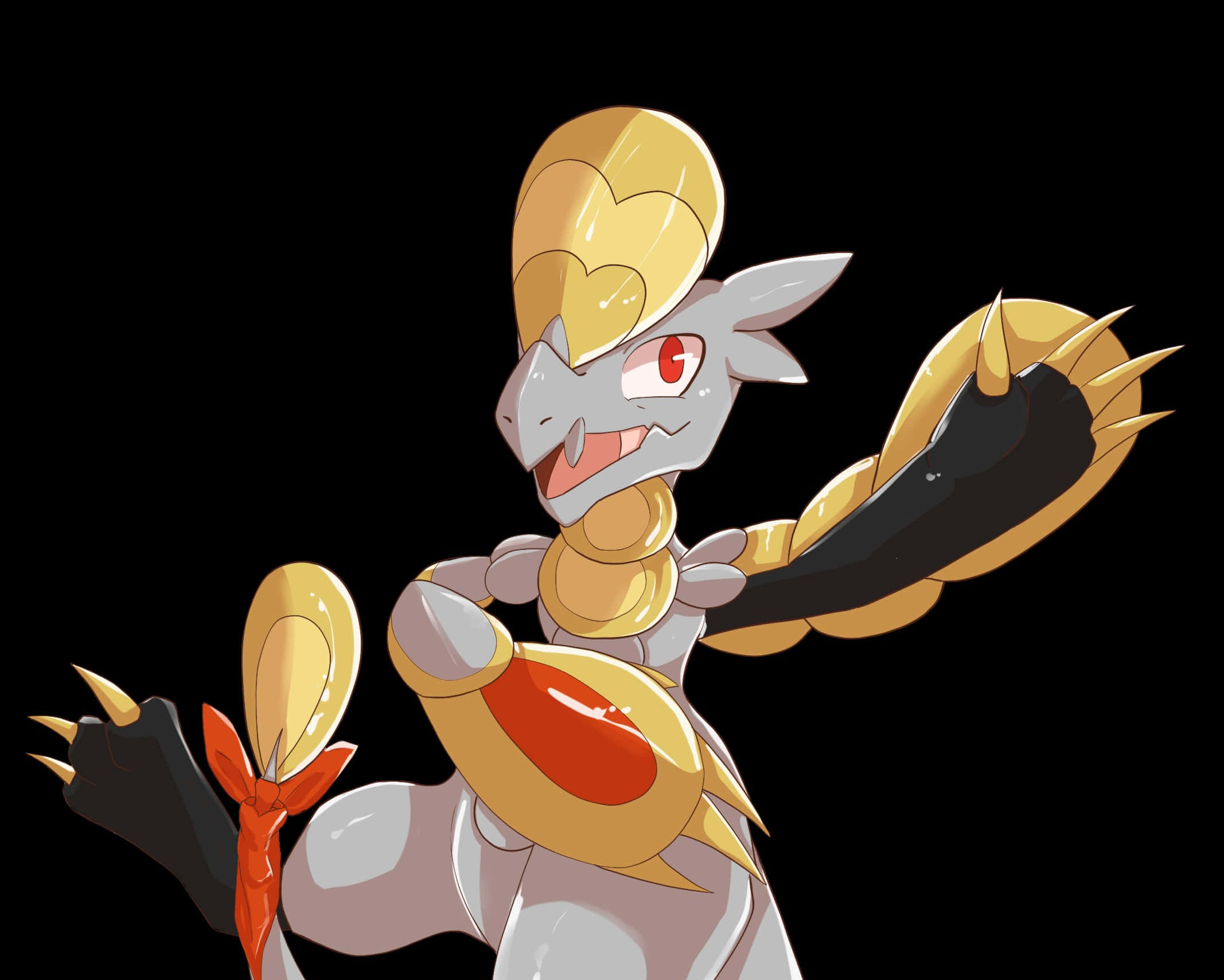 Hakamo-o, golden armor, red eyes, Full HD Desktop Wallpaper