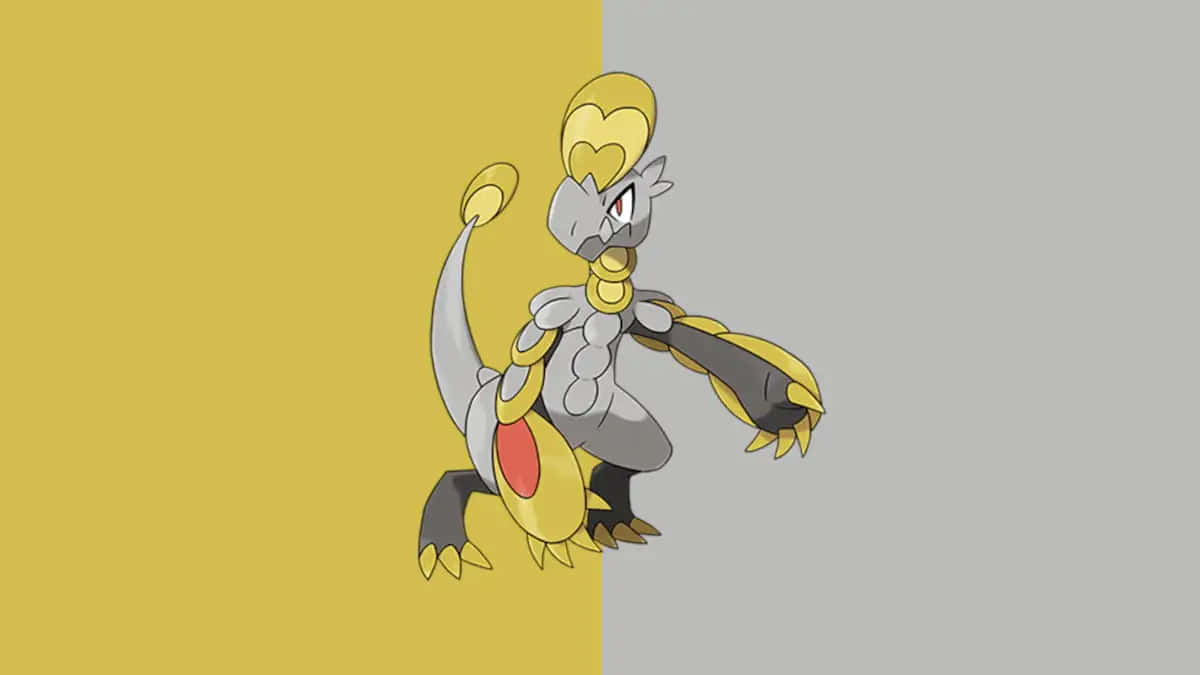 Hakamo-o, gold and gray armor, split yellow and gray background, SD Desktop Wallpaper