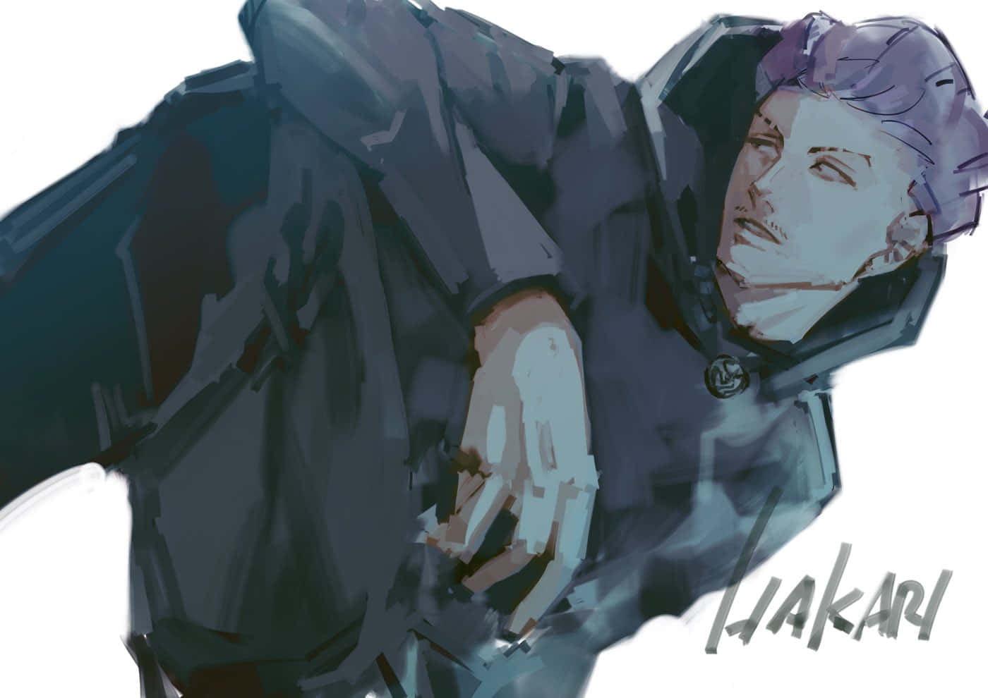 Hakari, purple hair, dark coat, HD Desktop Wallpaper