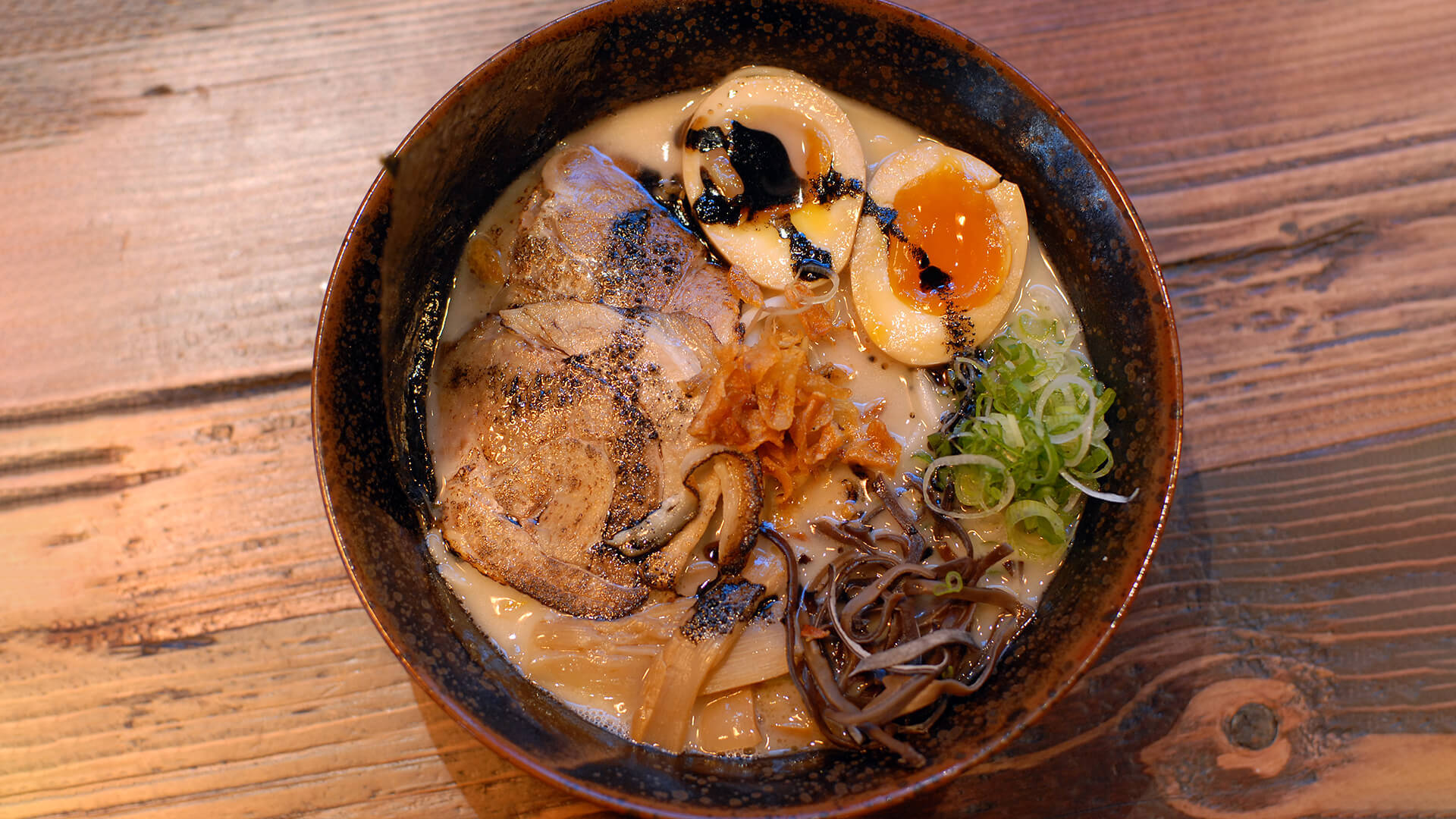 Hakata Ramen, steaming bowl of ramen, soft-boiled egg, Full HD Desktop Wallpaper