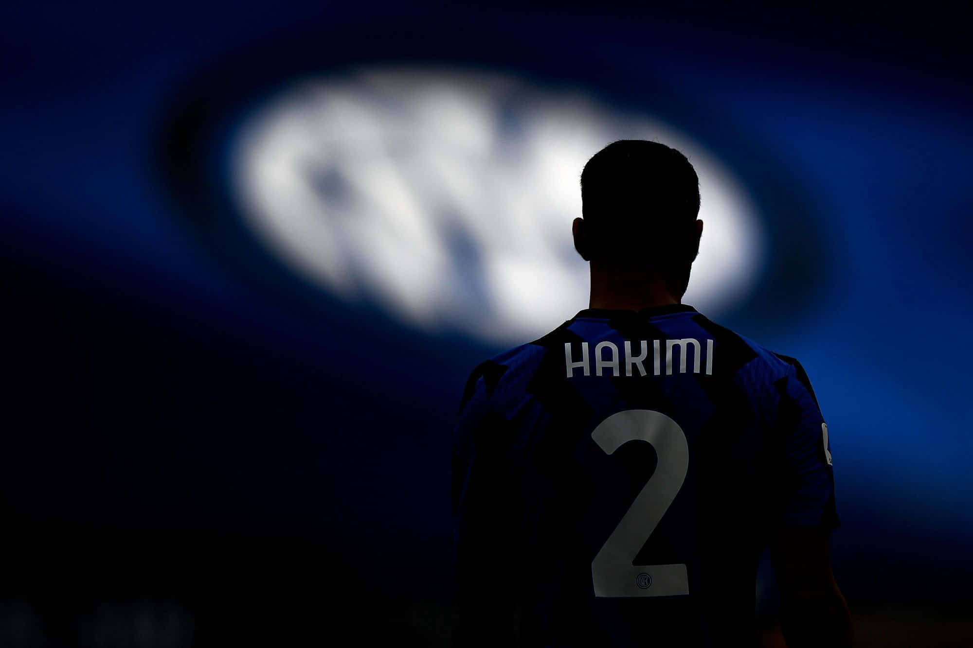 Hakimi, number 2 jersey, stadium lights, Full HD Desktop Wallpaper