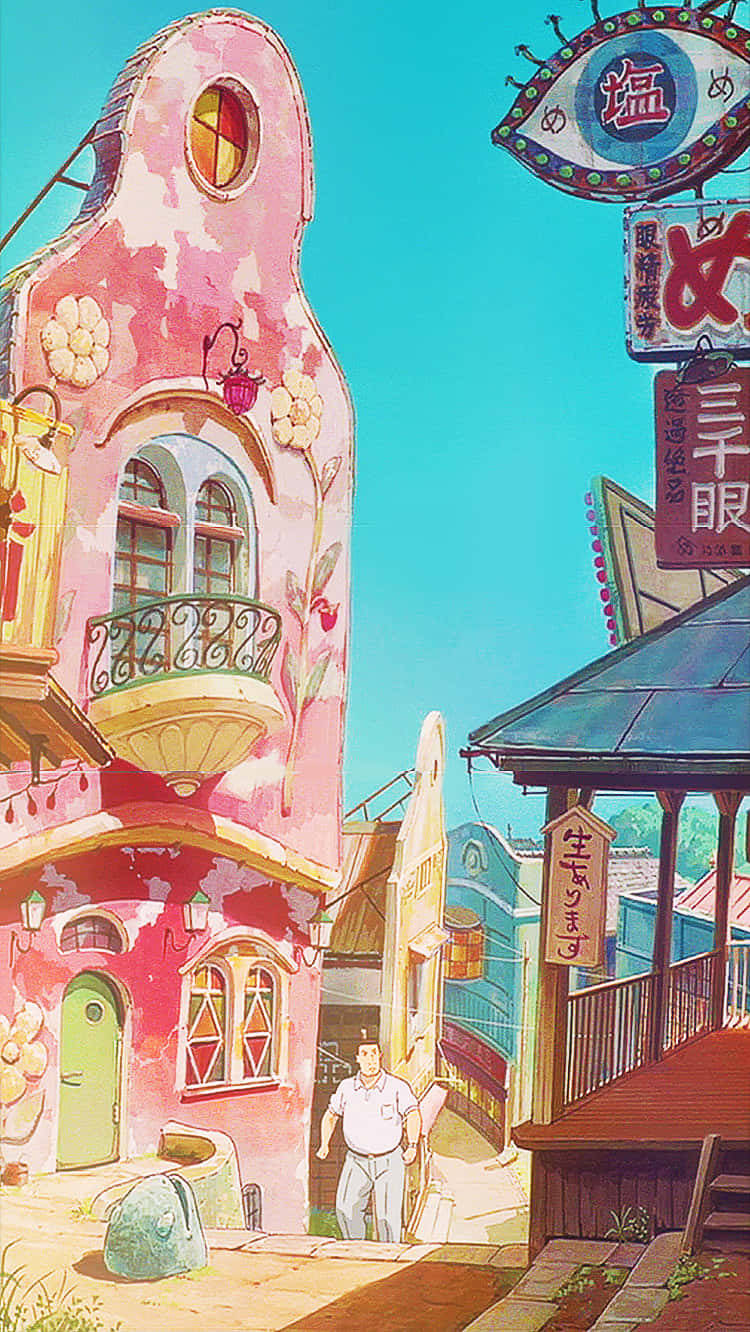 Haku Spirited Away, pink building, floral details, HD Phone Wallpaper