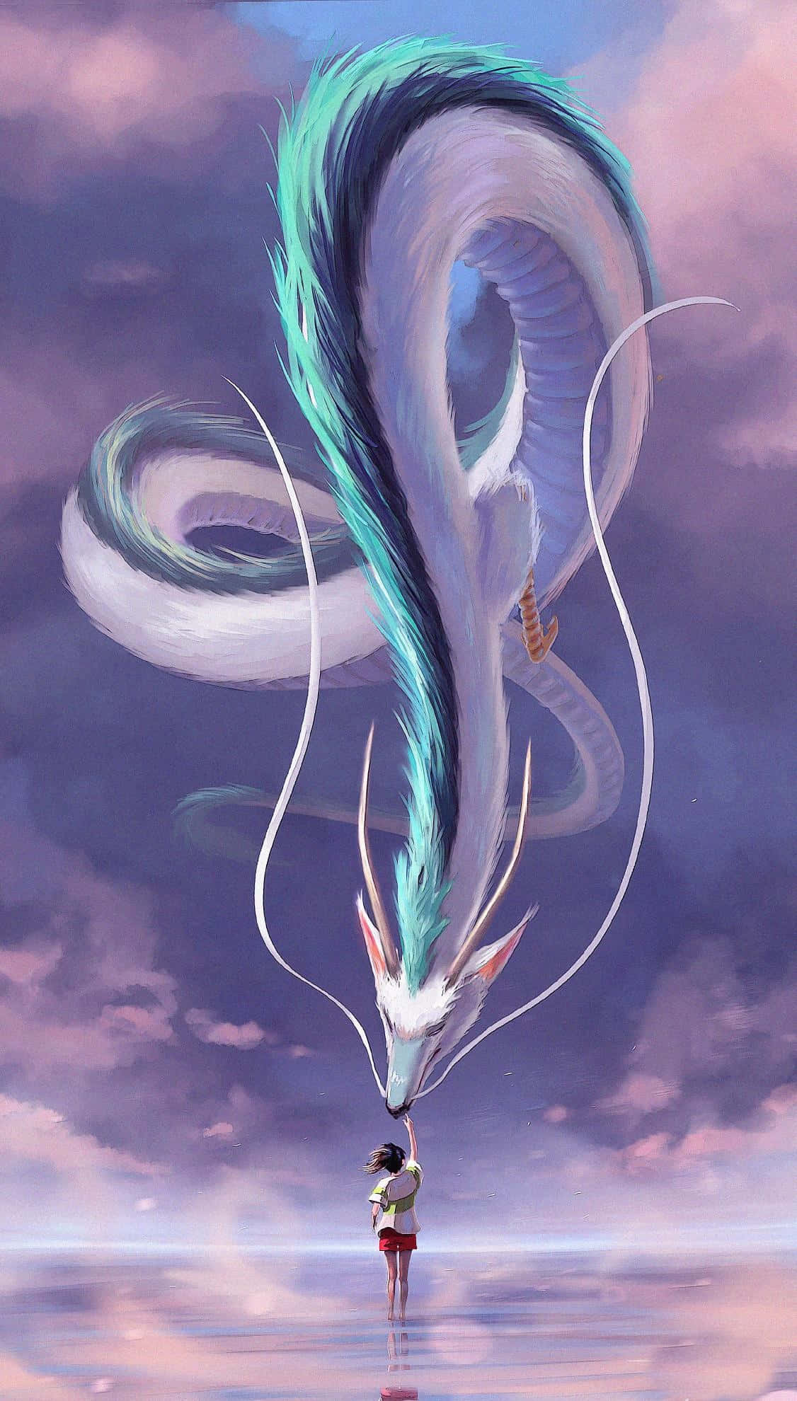 Haku, Spirited Away, turquoise and white dragon, Full HD Phone Wallpaper