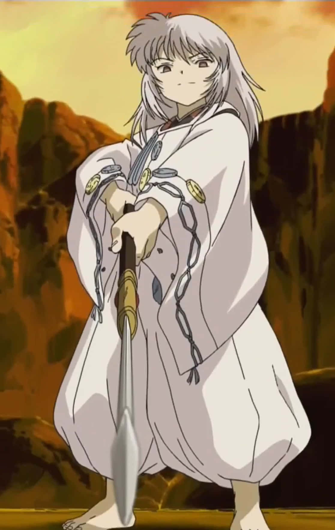 Hakudoshi, silver hair, white robe, HD Phone Wallpaper