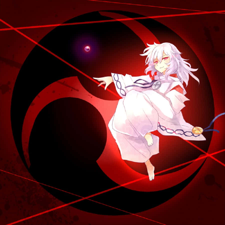 Hakudoshi, white-haired anime girl, flowing white robe, SD Desktop Wallpaper