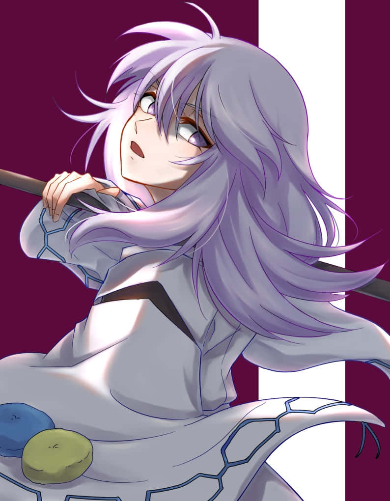 Hakudoshi, silver hair, purple eyes, SD Phone Wallpaper