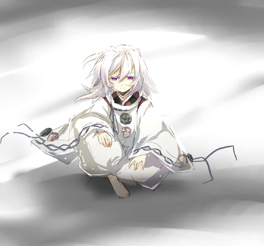 Hakudoshi, white-haired anime character, white robe, SD Desktop Wallpaper